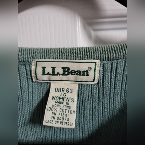 L.L. Bean - Womens Vintage, Zip-Up, Cardigan with Pockets in Sage - Size L - Picture 2 of 5